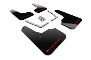 Honda Civic Si Mud Flap Kit - Front + Rear - Rally Armor - UR Black w/Red Logo - Black - `16-`21